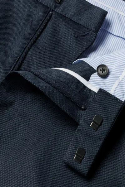 Charles Tyrwhitt Slim Fit Smart Texture Trousers In Denim Blue