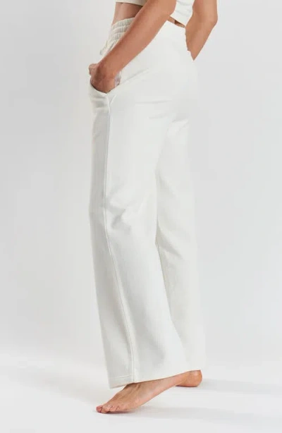 Peachaus Sitka Blossom-embroidered Ethical-cotton Joggers In Moonlight White