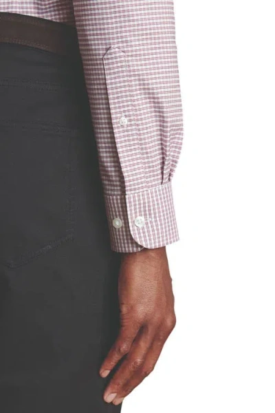 Charles Tyrwhitt Slim Fit Button-down Collar Non-iron Stretch Check Oxford Shirt In Claret Pink