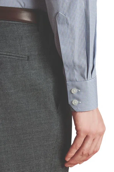 Charles Tyrwhitt Non-iron Poplin Mini Gingham Check Cutaway Slim Fit Shirt Single Cuff In Light Grey