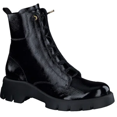 Paul Green Wicked Boot In Black Crinkled Patent