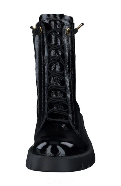 Paul Green Wicked Boot In Black Crinkled Patent