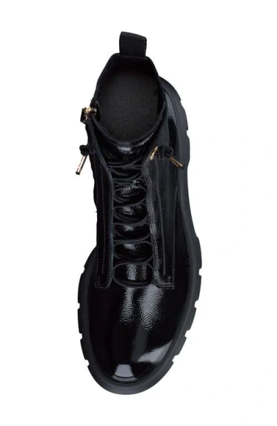 Paul Green Wicked Boot In Black Crinkled Patent