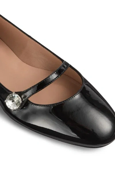 Shop Lk Bennett Crystal Button Flat In Black