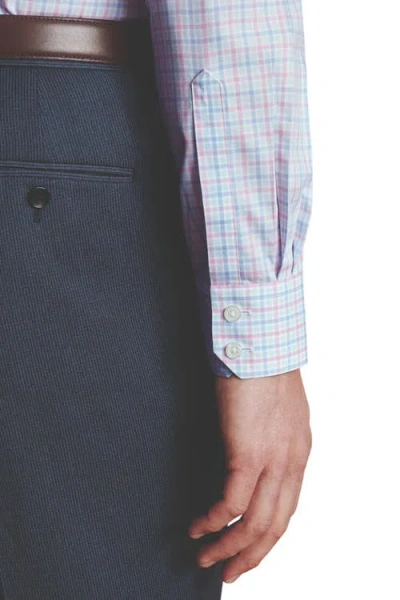 Charles Tyrwhitt Check Non-iron Twill Cutaway Slim Fit Shirt Single Cuff In Pink