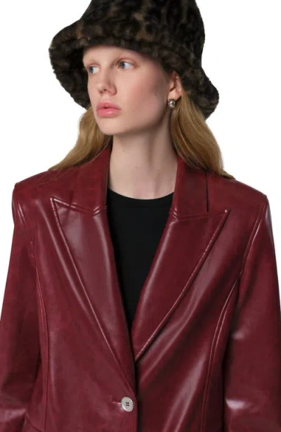 Apparis Amara Brown Bucket Hat With Leopard Motif In Ecofur Woman In Dark Leopard