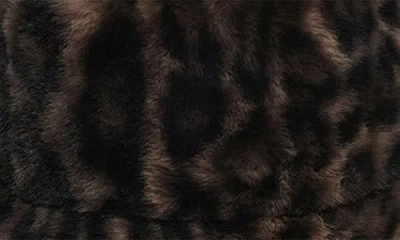 Apparis Amara Brown Bucket Hat With Leopard Motif In Ecofur Woman In Dark Leopard