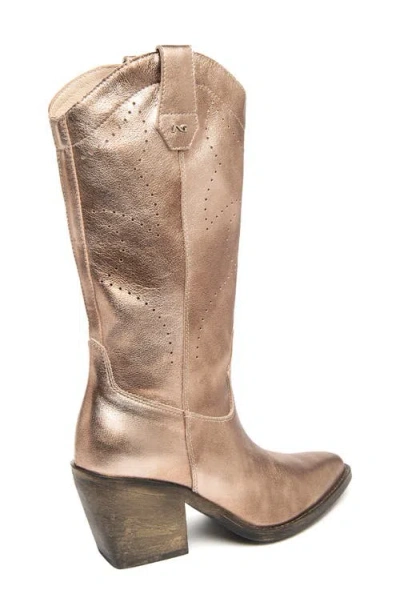 Nerogiardini Texan Pointed Toe Western Boot In Gold