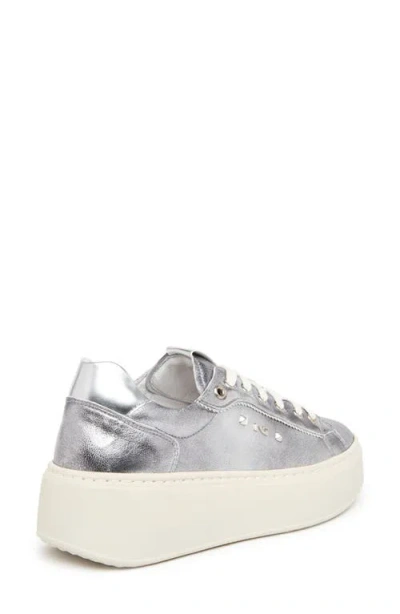 Nerogiardini Metallic Platform Sneaker In Silver