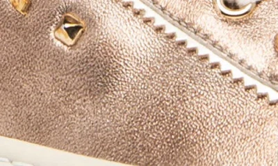 Nerogiardini Metallic Leather Wedge Sneakers In Gold