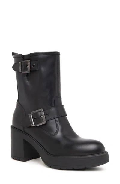 Shop Nerogiardini Double Buckle Moto Bootie In Black