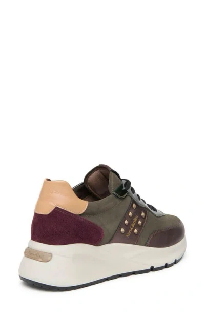 Nerogiardini Studded Platform Sneaker In Green Multi
