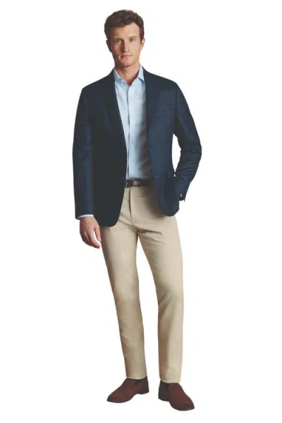 Charles Tyrwhitt Twill Wool Texture Slim Fit Jacket In Blue