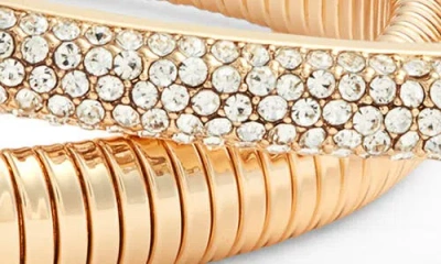 Open Edit Set Of 2 Bangles In Clear- Gold