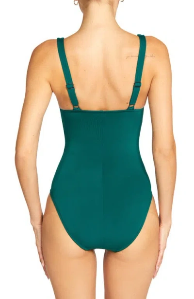 Robin Piccone Ava Knit One-piece Swimsuit In Malachite