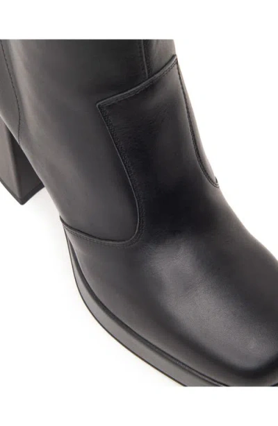 Nerogiardini Calfskin Chain Platform Booties In Black