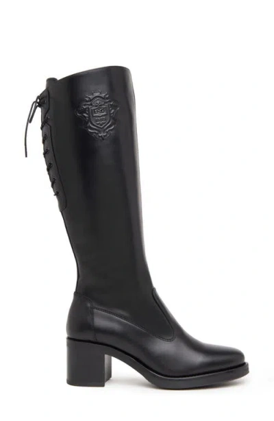 Nerogiardini Leather Corset Lace-up Knee Boots In Black