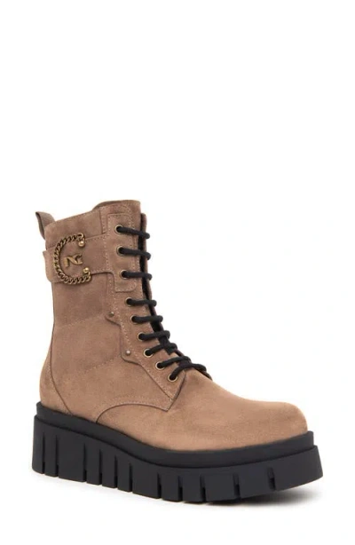 Nerogiardini Chain Suede Flatform Desert Boots In Brown