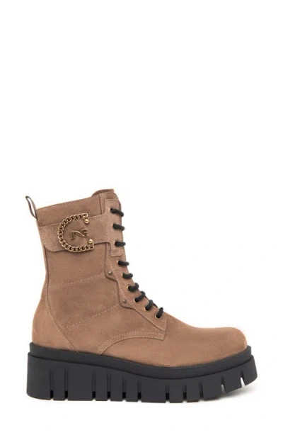 Nerogiardini Chain Suede Flatform Desert Boots In Brown