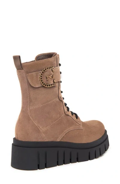 Nerogiardini Chain Suede Flatform Desert Boots In Brown
