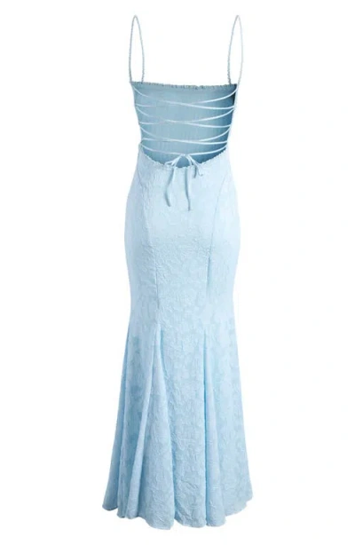 HOUSE OF CB HOUSE OF CB JOAN-B BACK LACING FLORAL JACQUARD DRESS 