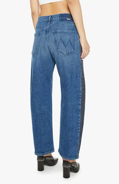 Mother Lil' Half Pipe Flood Jeans In Black And Blue
