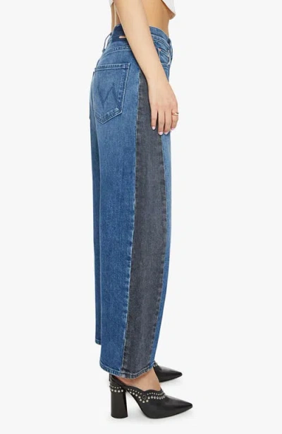 Mother Lil' Half Pipe Flood Jeans In Black And Blue