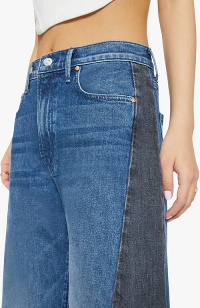 Mother Lil' Half Pipe Flood Jeans In Black And Blue