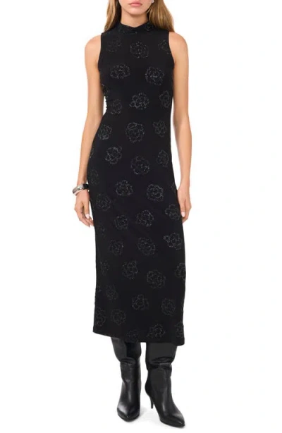 Shop 1.state Mock Neck Sleeveless Stretch Midi Dress In Rich Black