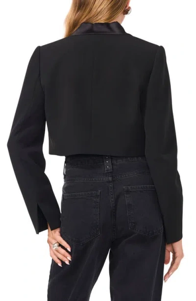 1.state Satin Lapel Crop Tuxedo Blazer In Rich Black