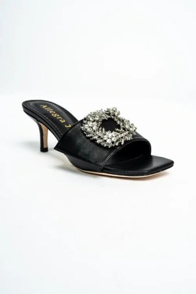 Allegra James Harper Leather Sandal In Black