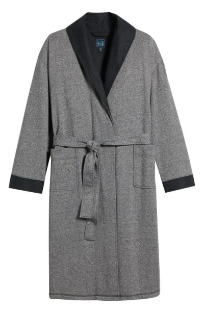 Shop Majestic International Feel Good Fleece Robe In Marled Black