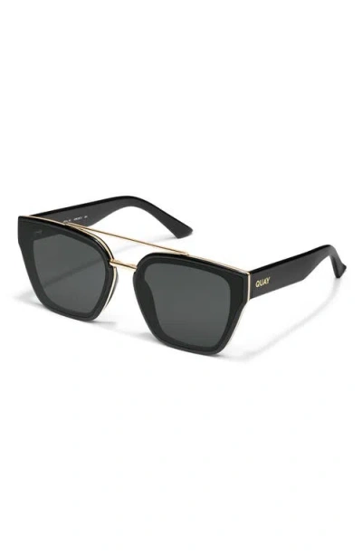 Quay Sweet Talker 65mm Square Sunglasses In Black/smoke