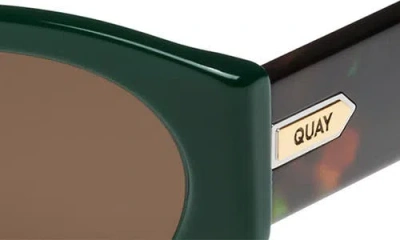 Quay So What 60mm Round Sunglasses In Deep Green/brown