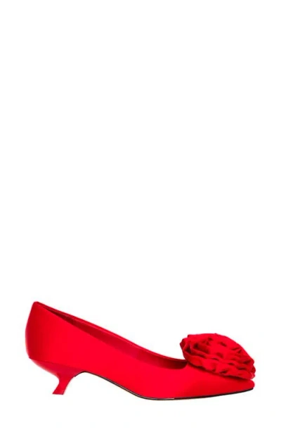 Katy Perry Women's Micro Heel Flower Pumps In Bright Red