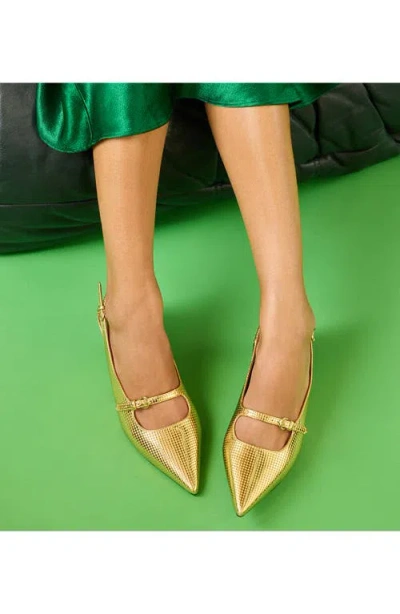 Katy Perry The Micro Heel Pointed Toe Slingback Pump In Gold