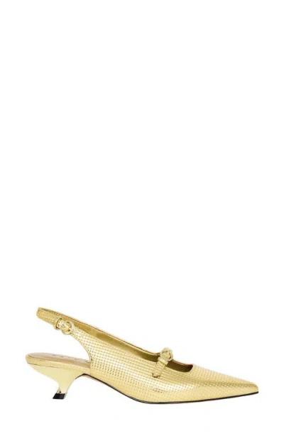 Katy Perry The Micro Heel Pointed Toe Slingback Pump In Gold