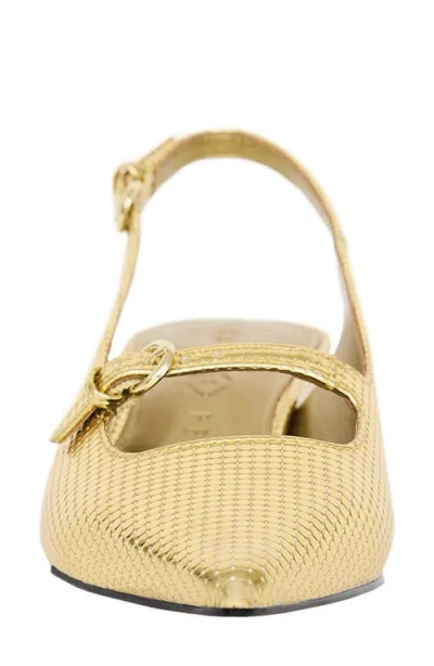 Katy Perry The Micro Heel Pointed Toe Slingback Pump In Gold