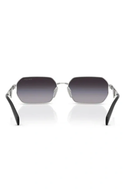 Prada 58mm Gradient Rectangular Sunglasses In Silver