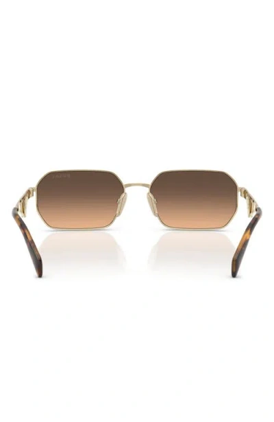 Prada 58mm Gradient Rectangular Sunglasses In Pale Gold