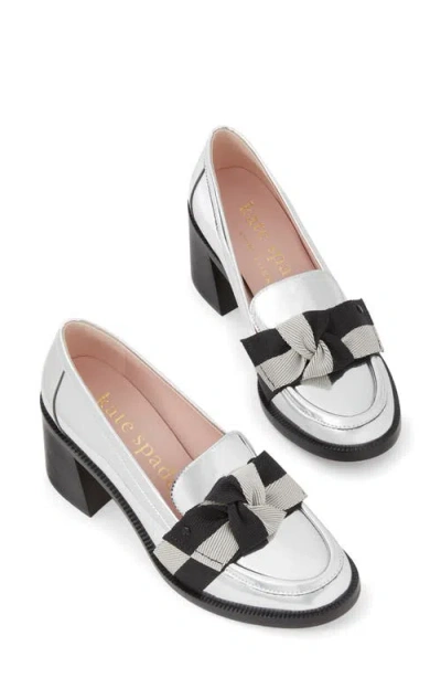 Shop Kate Spade New York Leandra Block Heel Loafer In Silver