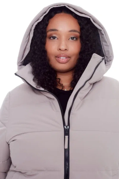 Alpine North Plus Size Kluane Ultra Long Winter Parka Coat In Light Taupe