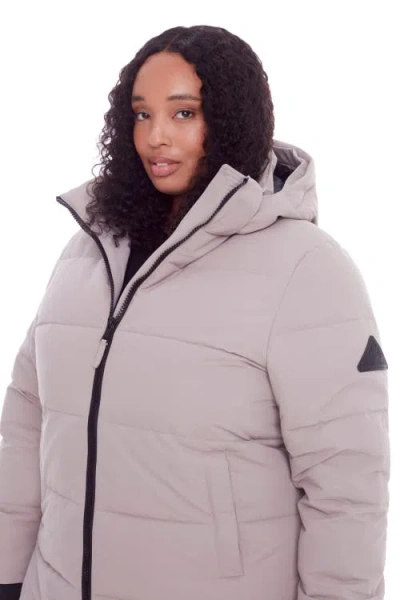 Alpine North Plus Size Kluane Ultra Long Winter Parka Coat In Light Taupe