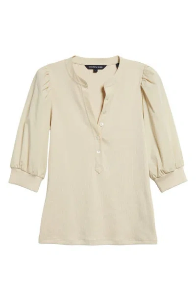 Veronica Beard Coralee Front Button Blouse In Limestone