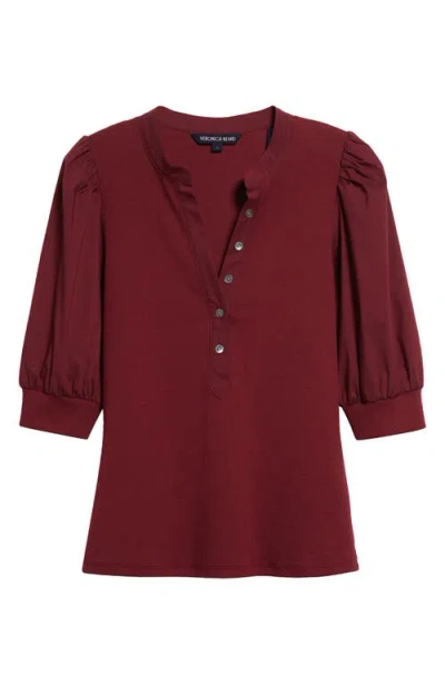 Veronica Beard Coralee Front Button Blouse In Wine