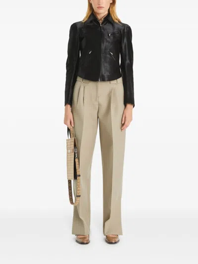 Tory Burch Adjustable-waist Trousers In Neutrals