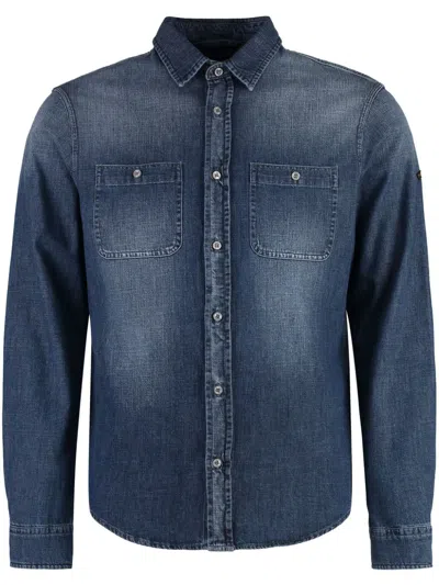 Shop Paul & Shark Denim Shirt In Blue