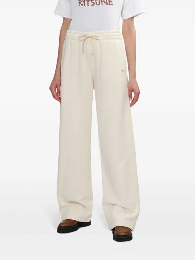 Maison Kitsuné Baby Fox-appliqué Track Pants In Neutrals