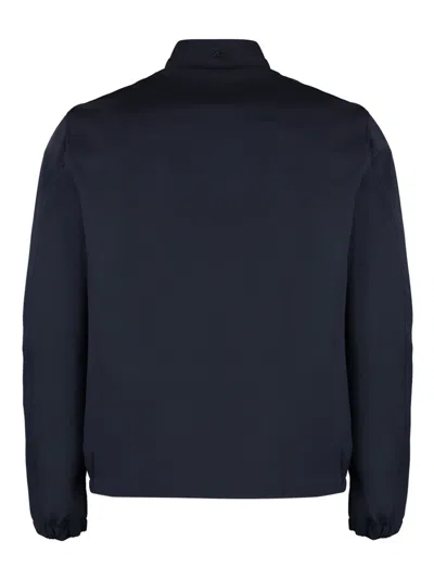Paul & Shark Nylon Jacket With High Collar And Pockets In Blue