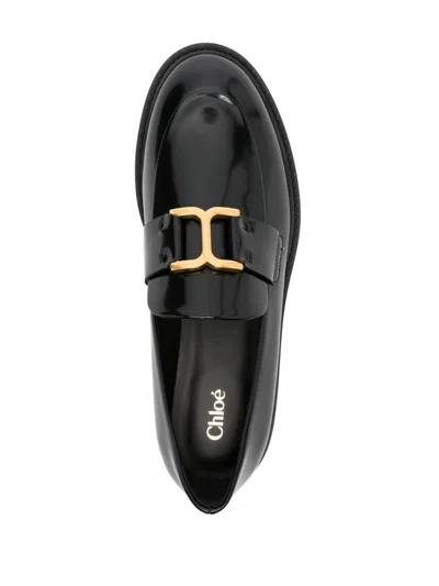Chloé Marcie Black Brushed Calf Leather Loafer In Black